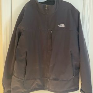 Men’s black NorthFace soft shell jacket size XXL high collar zipper detailing